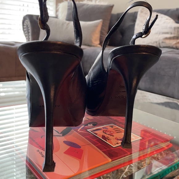 Rare YSL- Black leather Yves saint laurent Size 40 tribute sling back EUC!! - Picture 3 of 6